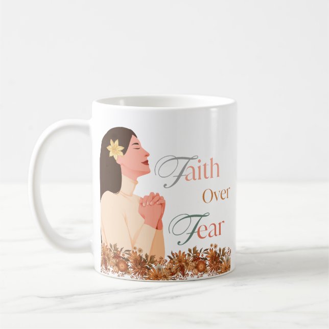 Faith over fear, faith inspired Classic Mug 11oz Kaffemugg (Vänster)