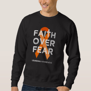 Faith over Fear Fight Leukemia Awareness Orange Ri Lång Ärmad Tröja
