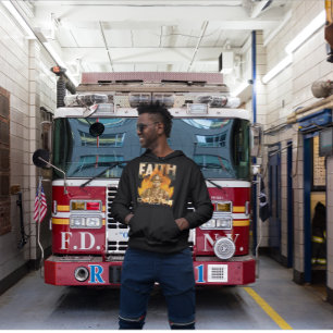 Faith over Fear Firefighter Christian Faith Hoodie