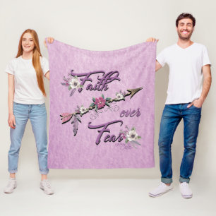 Faith over Fear Fleece Blanket