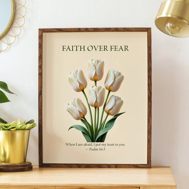 Faith over fear, floral Christian wall art  Poster (Skapare uppladdad)