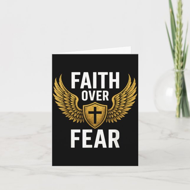 Faith Over Fear Gold  Kort (Framsida)
