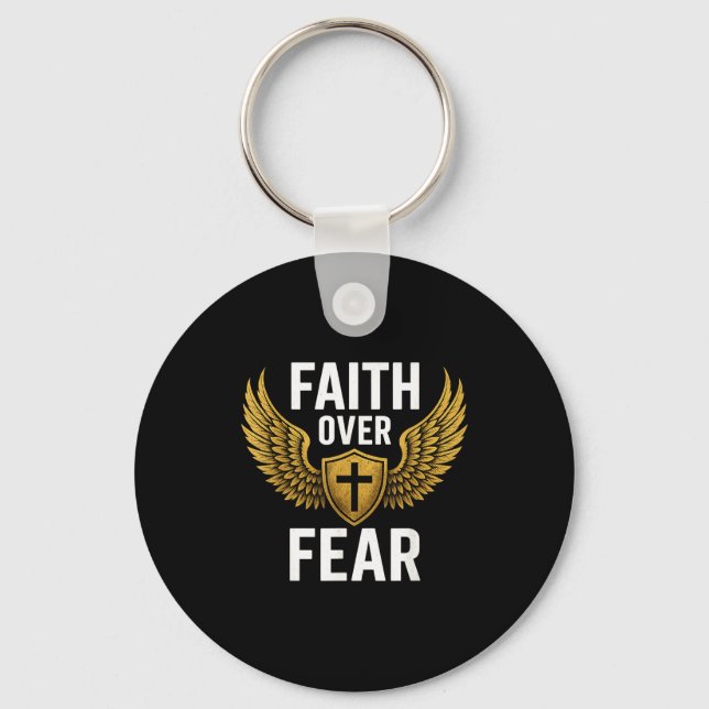 Faith Over Fear Gold  Nyckelring (Framsida)