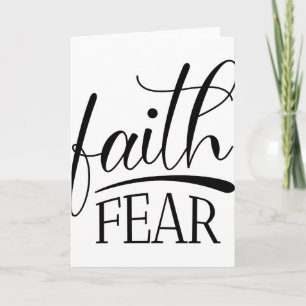 Faith over Fear Gospel Graphics Berömd Christian Kort