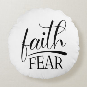Faith over Fear Gospel Graphics Berömd Christian Rund Kudde