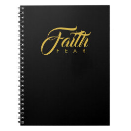 Faith over Fear Guld and Black Anteckningsbok