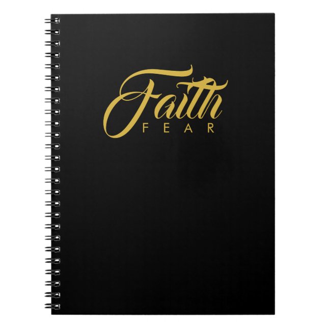 Faith over Fear Guld and Black Anteckningsbok (Framsidan)