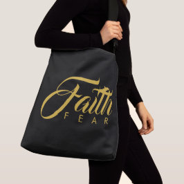 Faith over Fear Guld and Black Axelväska