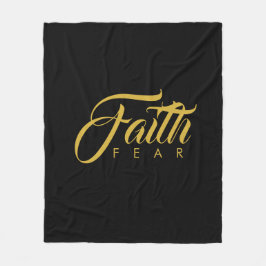 Faith over Fear Guld and Black Fleecefilt