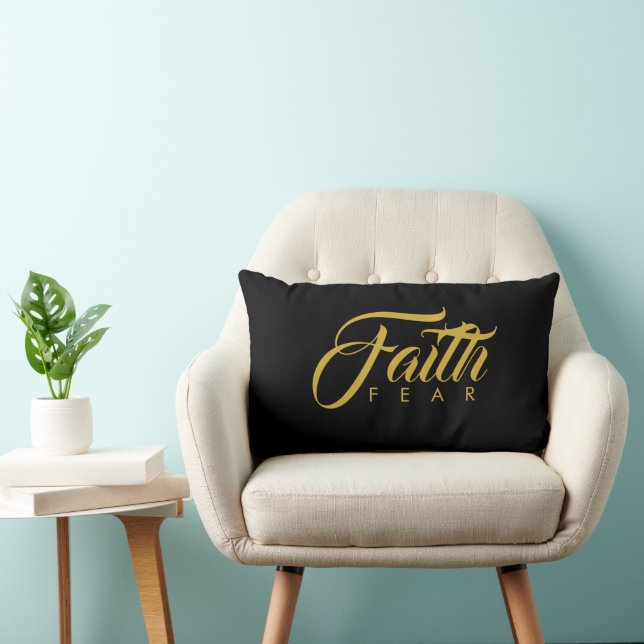 Faith over Fear Guld and Black Lumbarkudde (Stol)