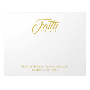 Faith over Fear Guld and White Anteckningsblock