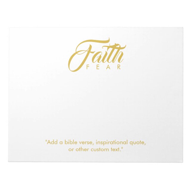 Faith over Fear Guld and White Anteckningsblock (Framsida)