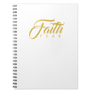 Faith over Fear Guld and White Anteckningsbok