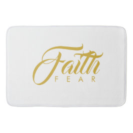 Faith over Fear Guld and White Badrumsmatta