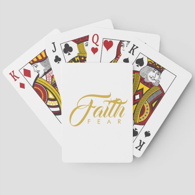 Faith over Fear Guld and White Casinokort (Baksidan)