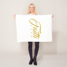 Faith over Fear Guld and White Fleecefilt
