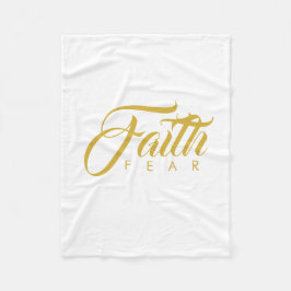 Faith over Fear Guld and White Fleecefilt
