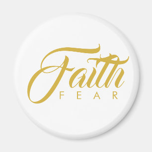Faith over Fear Guld and White Magnet