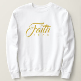 Faith over Fear Guld and White T Shirt