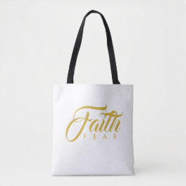 Faith over Fear Guld and White Tygkasse