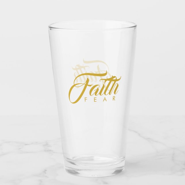 Faith over Fear Guld Graphic Glaskopp (Framsida)