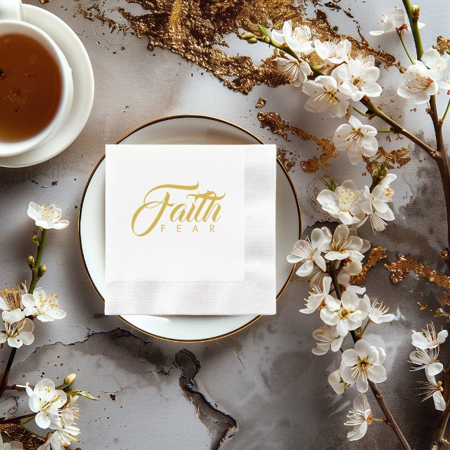 Faith over Fear Guld Graphic Pappersservett (Skapare uppladdad)