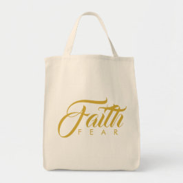 Faith over Fear Guld Graphic Tygkasse