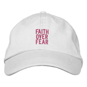 Faith over Fear Hat Broderad Keps