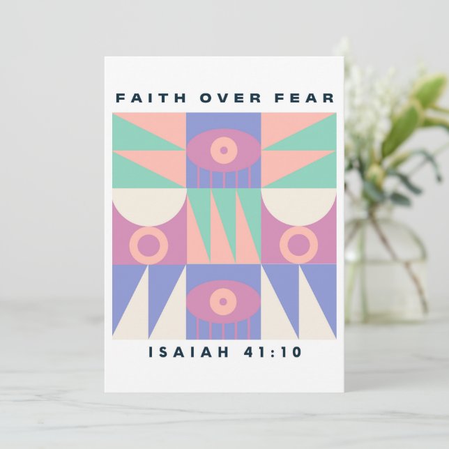 Faith over Fear Helgdag Card Christian Gift Julkort (Stående Fram)