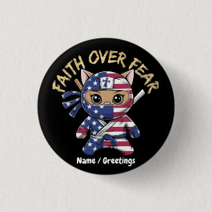 Faith over Fear Inspirational Christian Customized Knapp