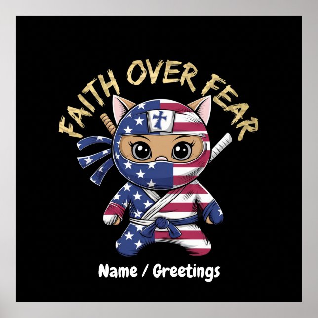 Faith over Fear Inspirational Christian Customized Poster (Framsidan)