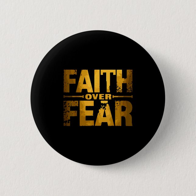 Faith Over Fear Insrational Christian Quote  Knapp (Framsida)