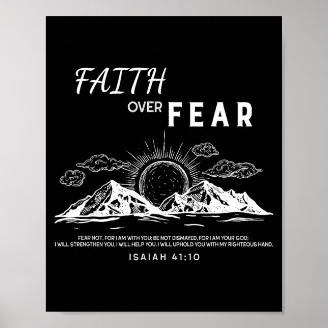 Faith Over Fear - Isaiah 41_10 Bible Verse  Poster (Framsidan)