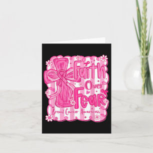Faith over Fear Jesus Christian Rosa Breast Cancer Kort