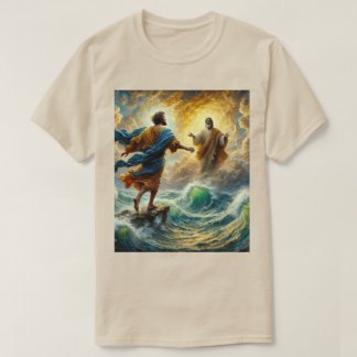 Faith over Fear - Jesus Walking on Vatten T-Shirt