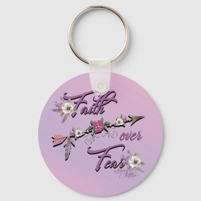 Faith over Fear Keychain Nyckelring (Framsida)