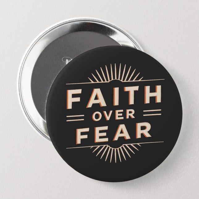 Faith over Fear Knapp (Framsida & baksida)