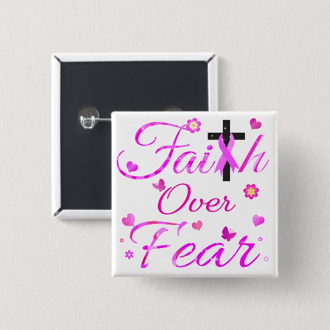 Faith over Fear Knapp (Framsida & baksida)