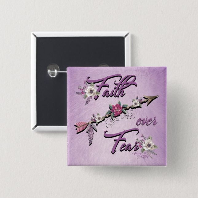 Faith over Fear-knapp Knapp (Framsida & baksida)