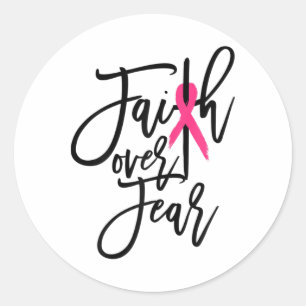 Faith over Fear Kor Breast Cancer Awareness Chri Runt Klistermärke