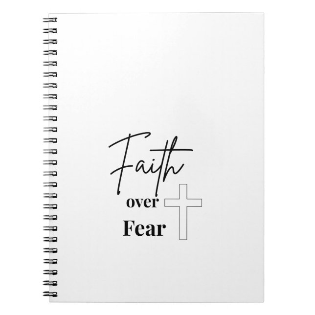 Faith Over Fear Kristet böneblock Anteckningsbok (Framsidan)