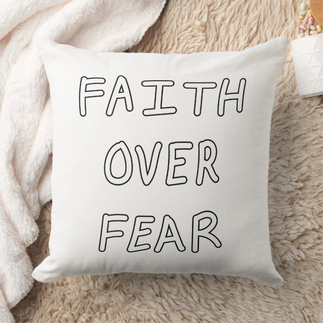 Faith over Fear Kudde (Filt)
