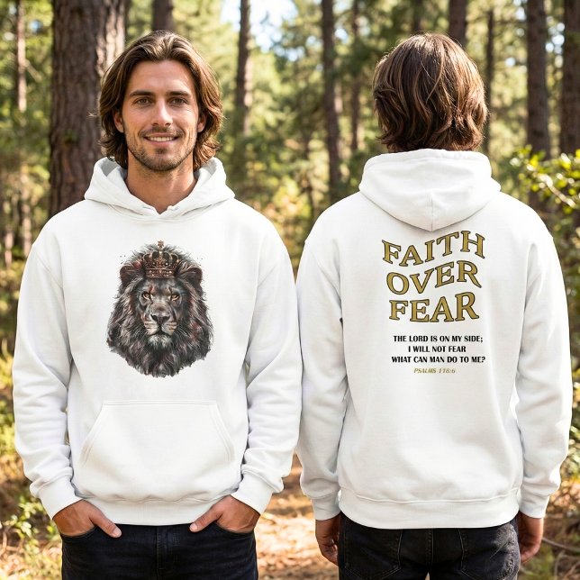 Faith over Fear Kung Lejon Hoodie (Skapare uppladdad)
