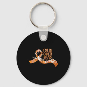 Faith over Fear Leopard Leukemia Awareness Warrior Nyckelring
