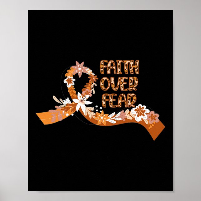 Faith over Fear Leopard Leukemia Awareness Warrior Poster (Framsidan)