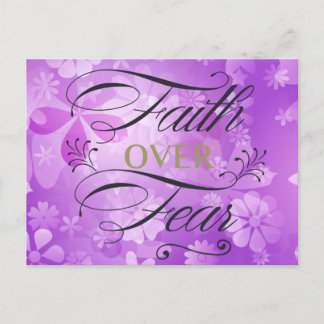 Faith over Fear, lila Card Vykort