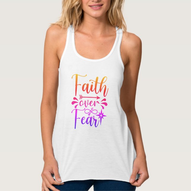 Faith over Fear Linne Med Racerback (Framsida)