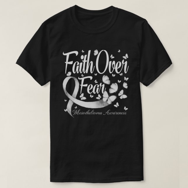 Faith Over Fear Mesothelioma Awareness Butterfly T Shirt (Design framsida)