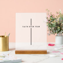 Faith over Fear Minimalist Contemporary Kor