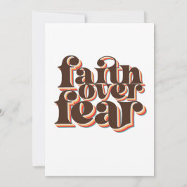 Faith over Fear Modern Retro Christian Inspiration Inbjudningar